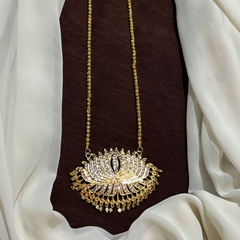 Panchaloha Lotus Pendant Long Haram - NH00179