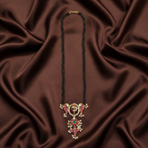 Jadau Pendant Black beads - BD00152