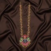 Royal Jadau Long Haram With Krishna Pendant - KH00391