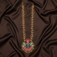 Royal Jadau Long Haram With Krishna Pendant - KH00391