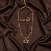 Nakshi Pattern Kempu Stone Long Haram - NH00479