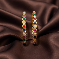 Panchaloham Coral and Navrathna Bangles - BG00658