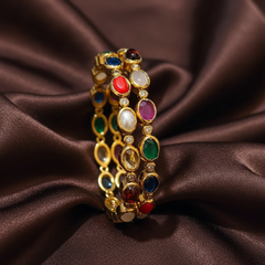 Antique Navarathna Bangles - BG00697
