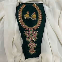Mango Jadau Long Haram 4 step Pendant With Pair Jhumki - KH00389