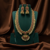 Jadau Long Guttipusalu Haram With Jhumki - KH00432