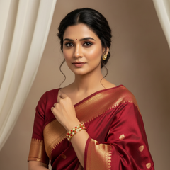 Panchaloham Coral and Navrathna Bangles - BG00658