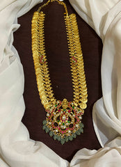 Jadau Long Kaasu Haram With Side Pednants - KH00434