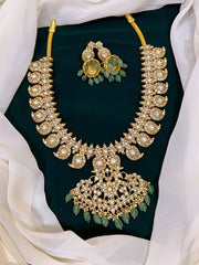 Jadau White Kundan Mango Haram with Jhumkis - KH0034