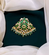 Emerald Peacock Pendent in Kundan - KP0053