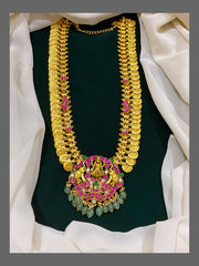 Jadau Lakshmi Kaasu with Side Pendants - KH00193