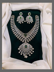 Classy Daimond Look Alike Haram with earrings - DH001