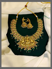 Antique Lakshmi Necklace With Pearls - NN00410