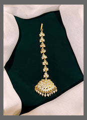 Antique White Stone Maang Tikka - HA0094