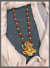 Coral Chain with Ganesha Pendant - PB00119