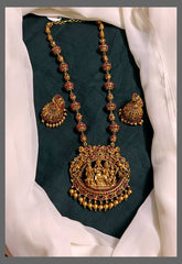 Shiva parivar Pendant with Ruby and Golden Beads Haram - PB00279