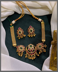 Beautiful Multicolor Flower Necklace In Nakshi - NN00708