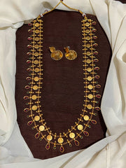 Kasu Thin Chain Long Haram in Multi Stone - NH00481