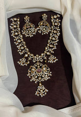 Victorian Polish Necklace With Pearls - VN00204
