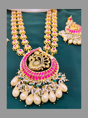 Peacock Pendent in Kundan - PB0011