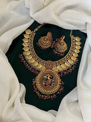 Beautiful antic Peacock kashu Necklace in Nakshi - NN00163