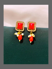 Stone Earrings With Pearls In Victorian - VE00166