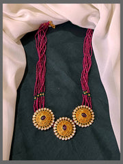 Pink Pearl with Antique Nakshi Pendant - PB00323