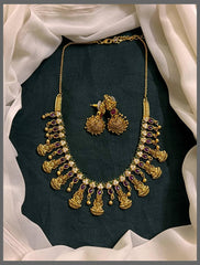 Beautiful Small Lakshmi Necklace In Nakshi - NN00621