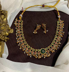 Antique Polish Necklace with Pearls and Gold Balls - NN0023