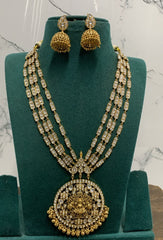 High Quality Temple Haram with Round Lakshmi Devi Pendant - KH00436