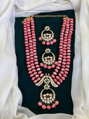 Chand bali Pink Haram in Jadau Kundan - KH00120