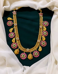 Elegant Peacock Bottu Mala in Kundan Haram - KH00140