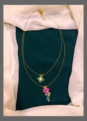 Jadau Double Step Invisible necklace - KN00417