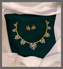 White Stone Choker in Nakshi - NN00422