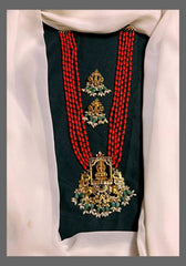 Beautiful Red Pearl Haram with Lakshmi Pendant - PB00280