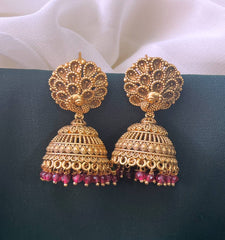 Peacock Jhumki In Nakshi - NE00573