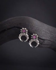 German Silver Designer Earrings - NE00628