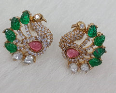 Victorian Peacock Studs - VE036