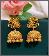Peacock Jhumki In Nakshi - NE00412