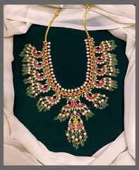 Beautiful Peacock Haram in Kundan - KH00282