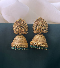 Beautiful Peacock Jhumki In Nakshi - NE00404