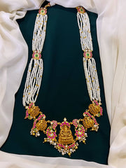Devi and peacock Pendent with white pearls in Jadav Kundan - KH00130