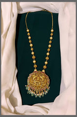 Beautiful White and Gold Pearl With Lakshmi Pendent - PB0090