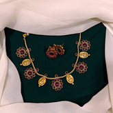 Flower And Lakshmi Pendent Necklace In Nakshi - NN00478