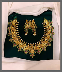 Beautiful Peacock And Lakshmi Necklace In Nakshi -NN00279