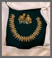 Antique Lakshmi and Mango Necklace In Nakshi - NN00383