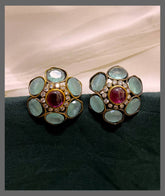 Turquoise blue Stud Earring in Victorian - VE00174