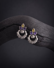 German Silver Designer Earrings - NE00628