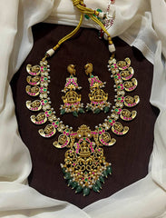 Nakshi Jadau Mango Necklace With Jhumkis - KN00687