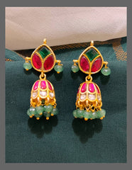 Dew Drops Small Jhumki In Kundan - KE00462