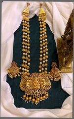 Gold and White Pearl Haram With Lakshmi - PB00195